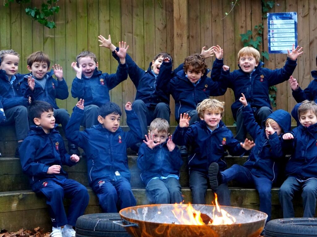 students toasting marshmallows