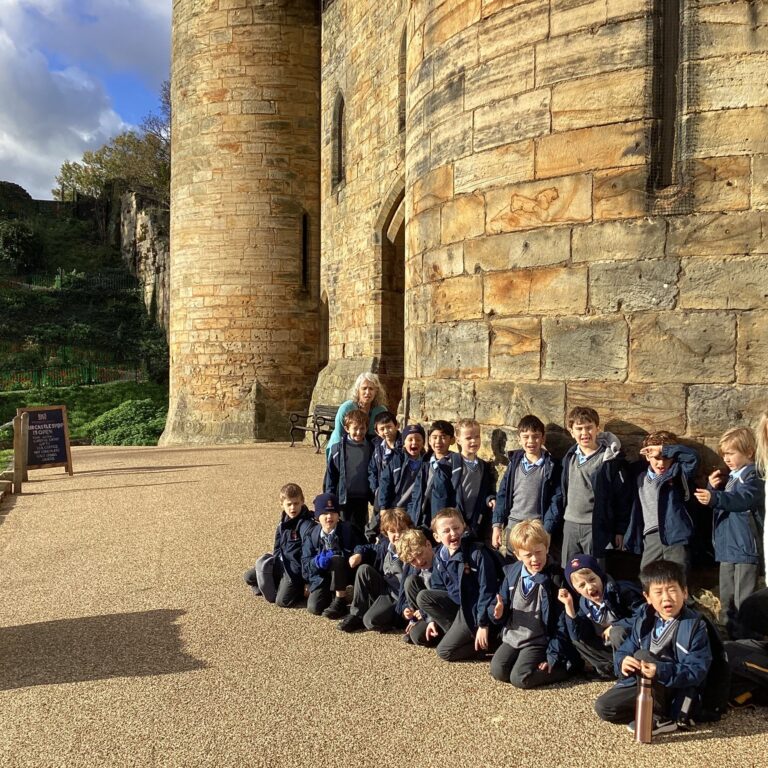 students at a castle