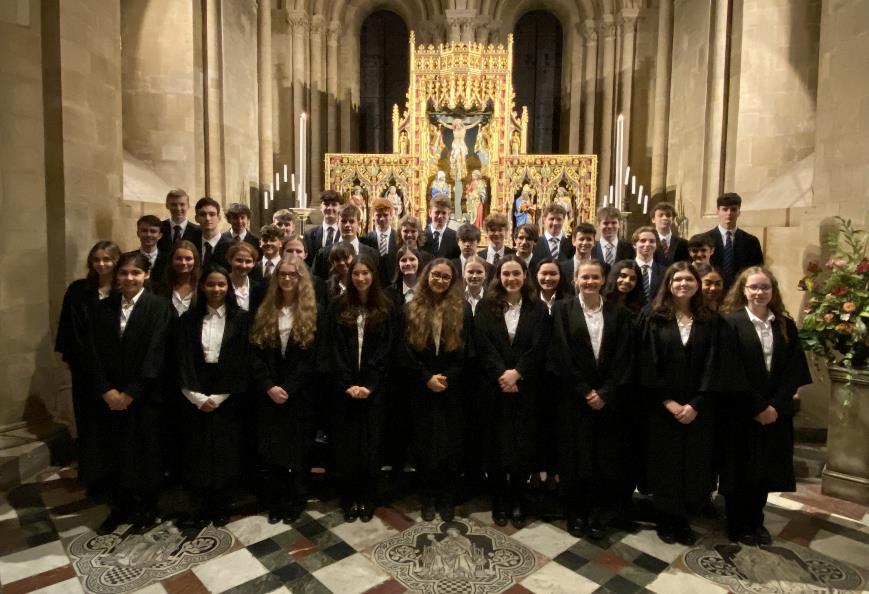 students in a cathedral